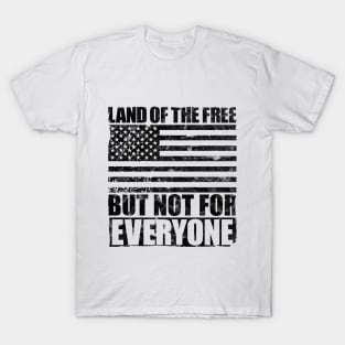 Land Of The Free American Flag Anti Racism & 4th of July Gift T-Shirt